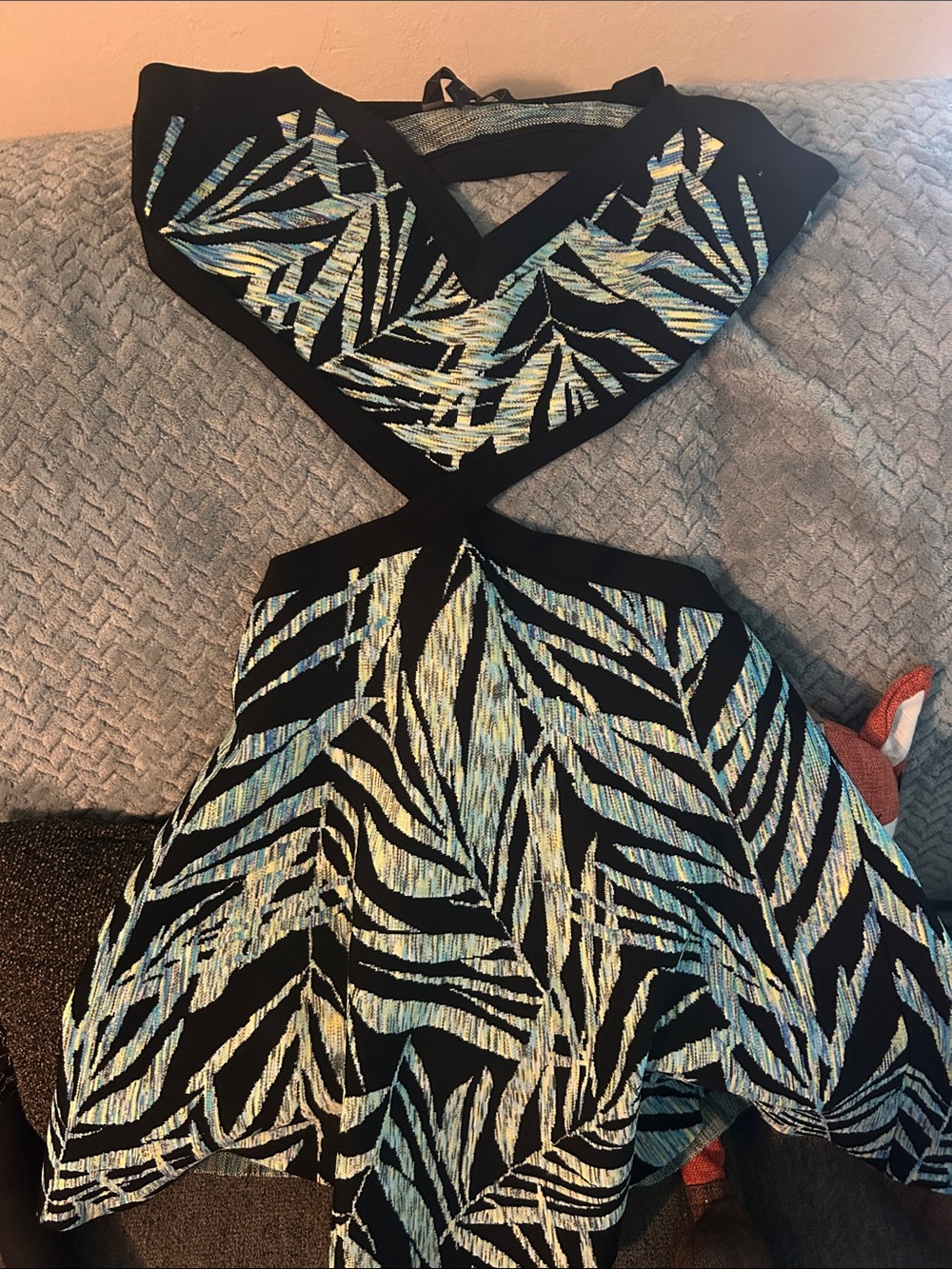 Sexy BCBG tropical cutout dress